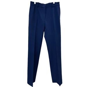 JOSEPH Cole Women Stretch Gabardine Straight Slim Pant High Rise Blue Sz 4 28x29